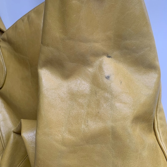 HOBO international yellow gold satchel shoulder bag tote - Picture 5 of 8